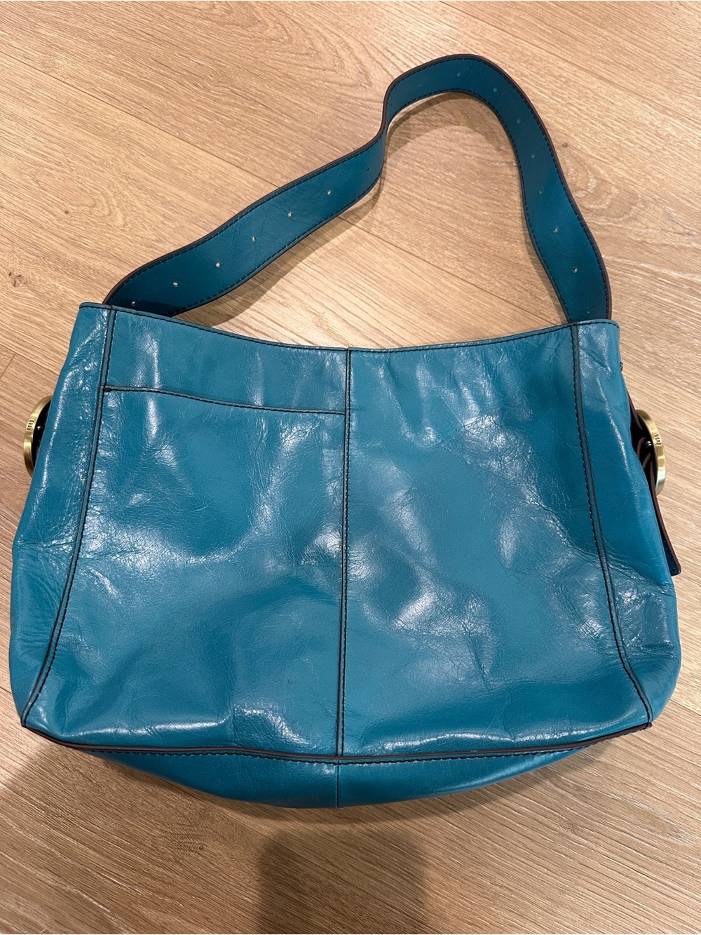 HOBO Teal Leather Shoulder Hobo Bag